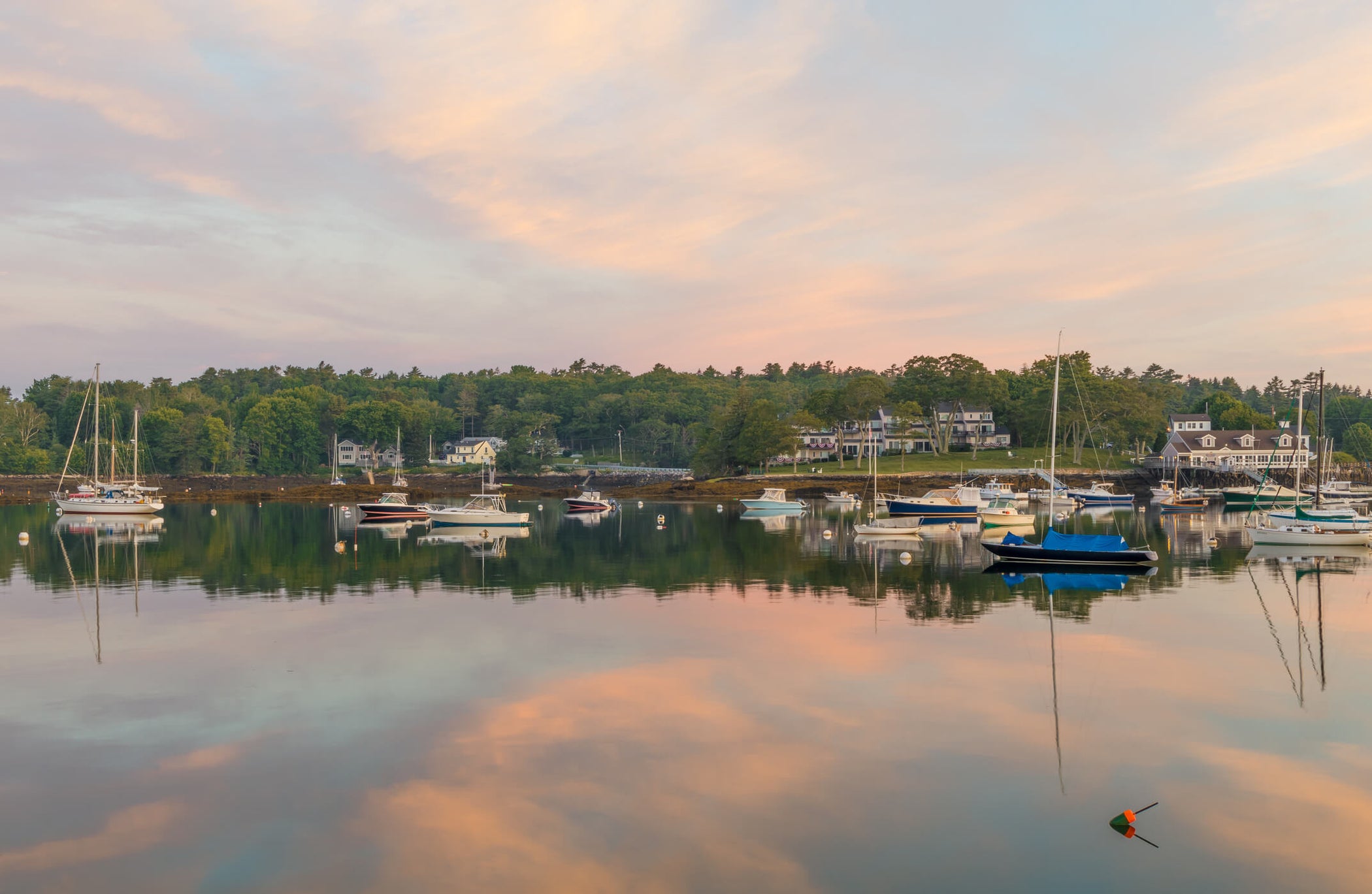 Sun setting on a lake in Maine