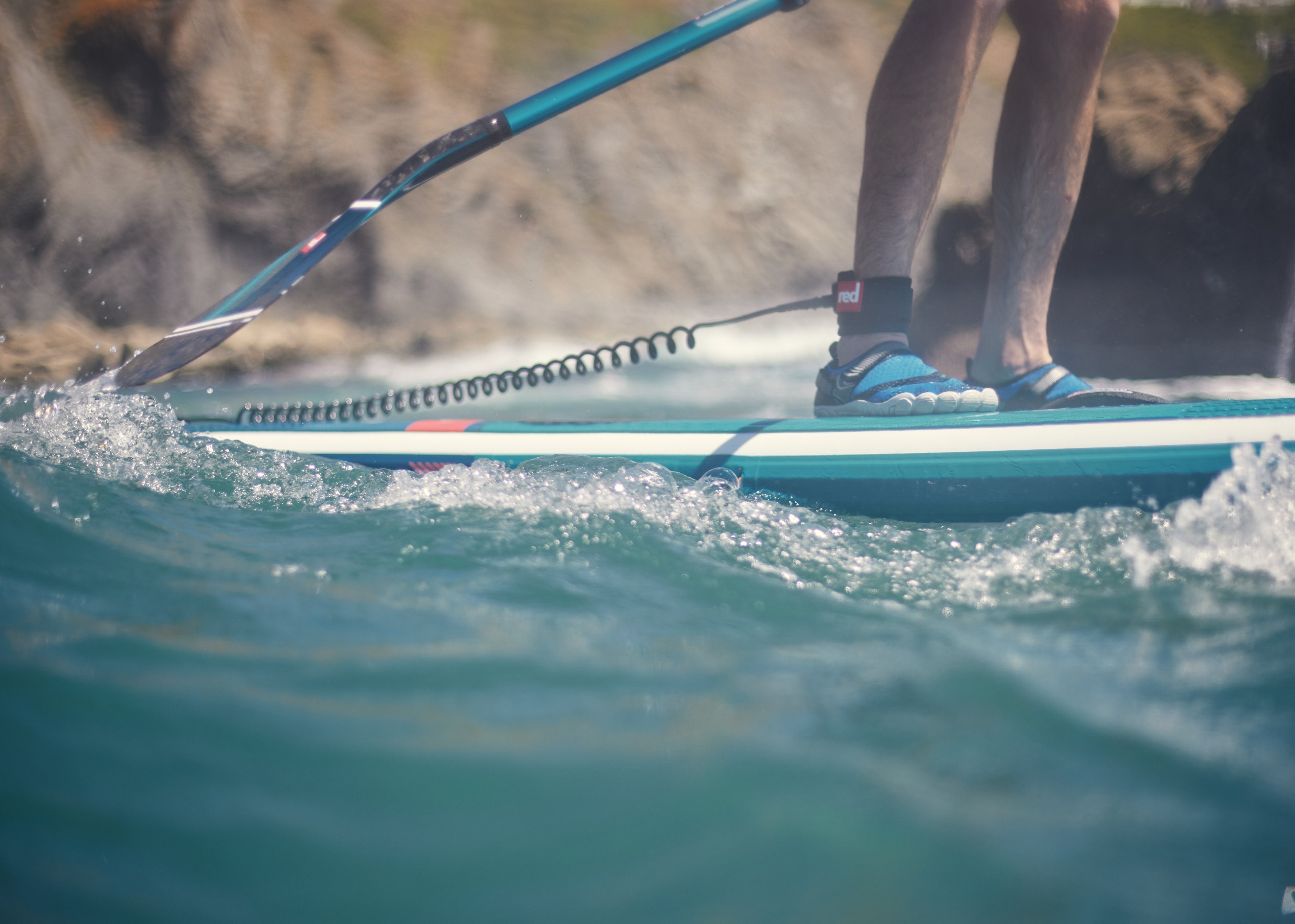 Leash Da SUP E Surf NONMON - Guinzaglio Spirale TPU 7mm/8mm, Regolabile Con Polsino Imbottito - Foto 7