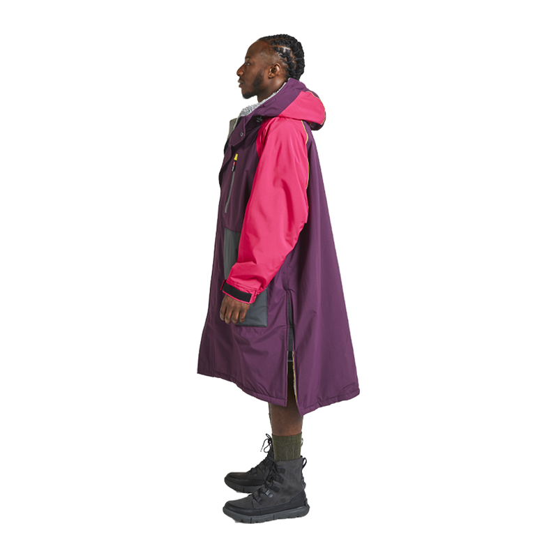 Men's Long Sleeve Recovered Pro Change Robe EVO - Mulberry Wine / Fuchsia Pink