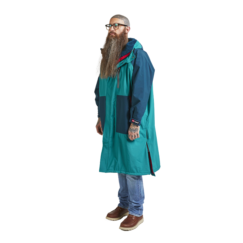 Men's Long Sleeve Recovered Pro Change Robe EVO - Teal / Navy