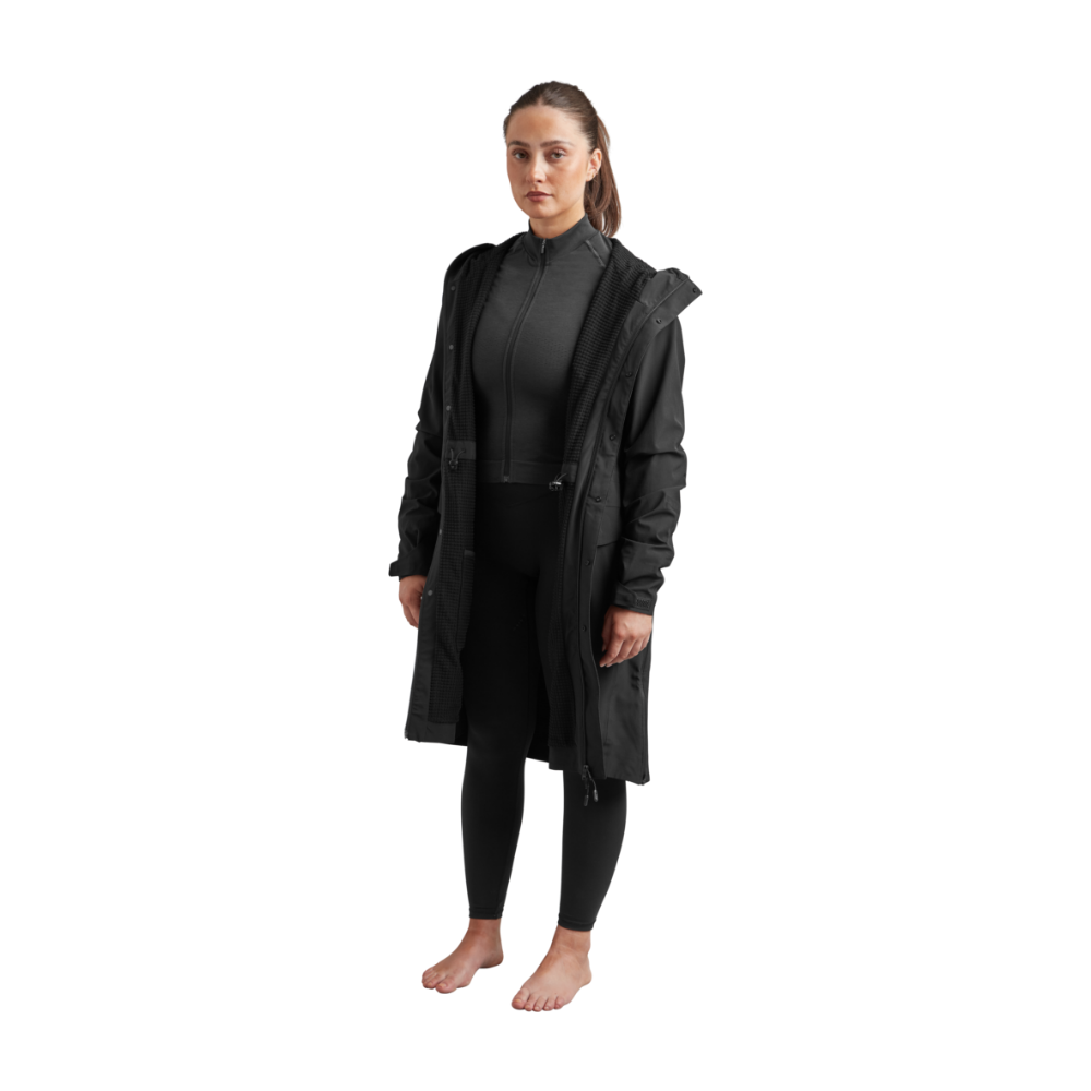 Women's Pursuit Waterproof Lightweight Changing Robe Jacket - Obsidian Black