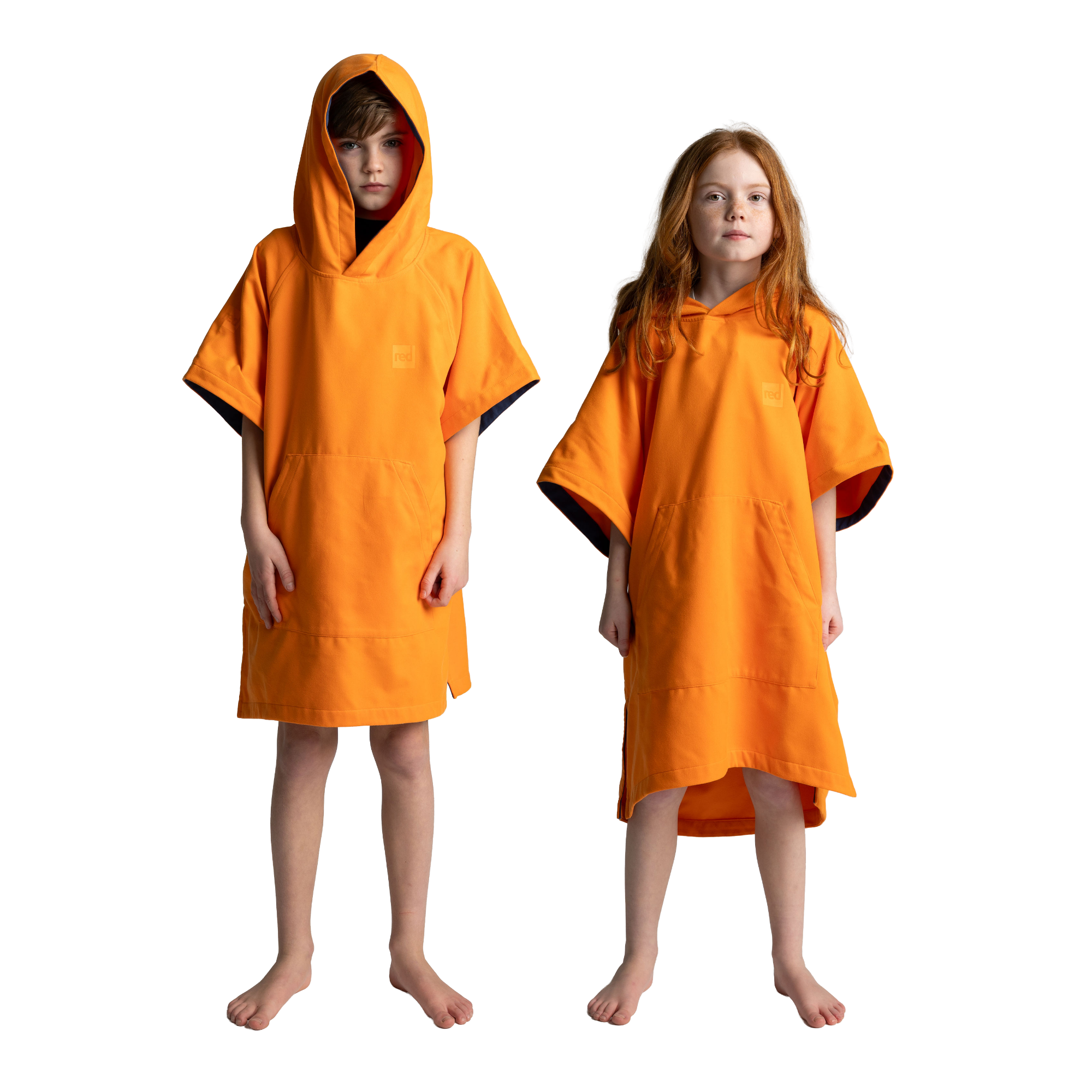 Kids' Quick Dry Microfibre Poncho Changing Robe - Bitter Orange