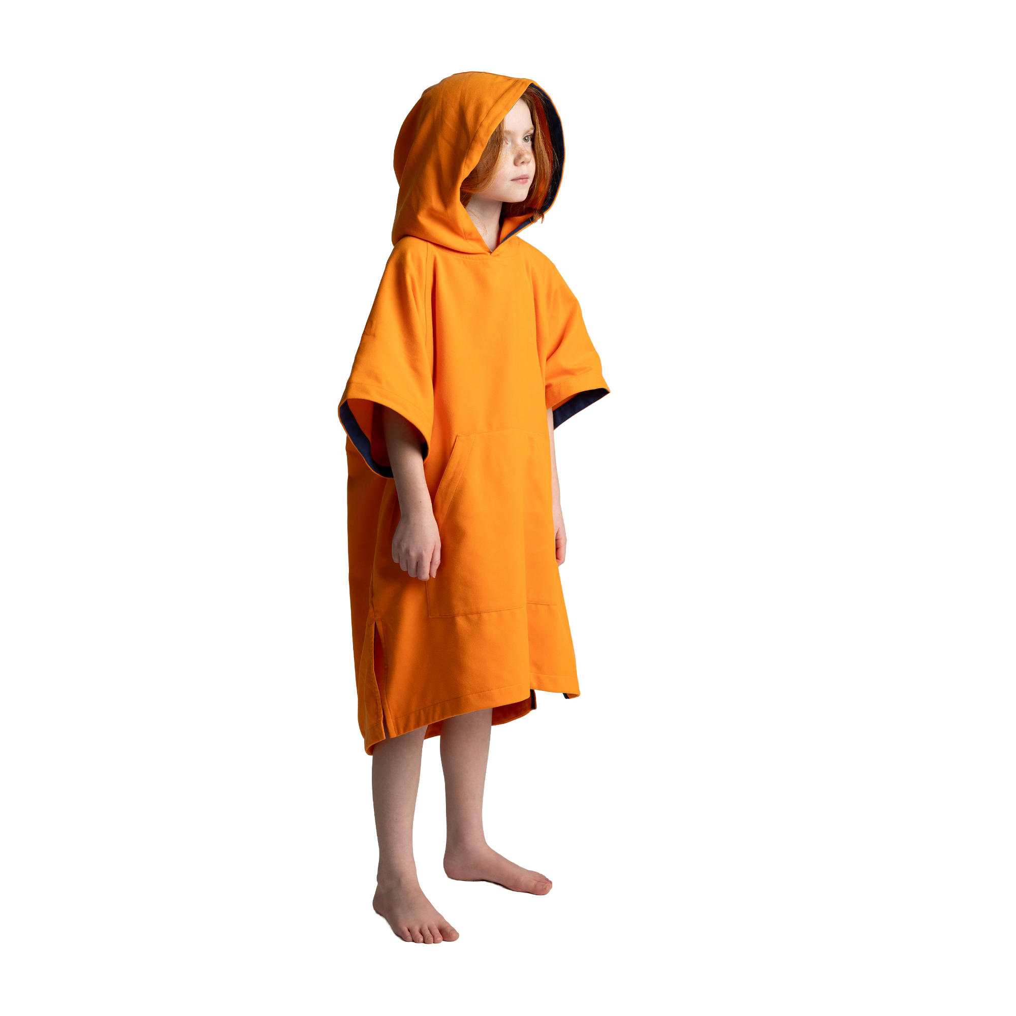 Kids' Quick Dry Microfibre Poncho Changing Robe - Bitter Orange
