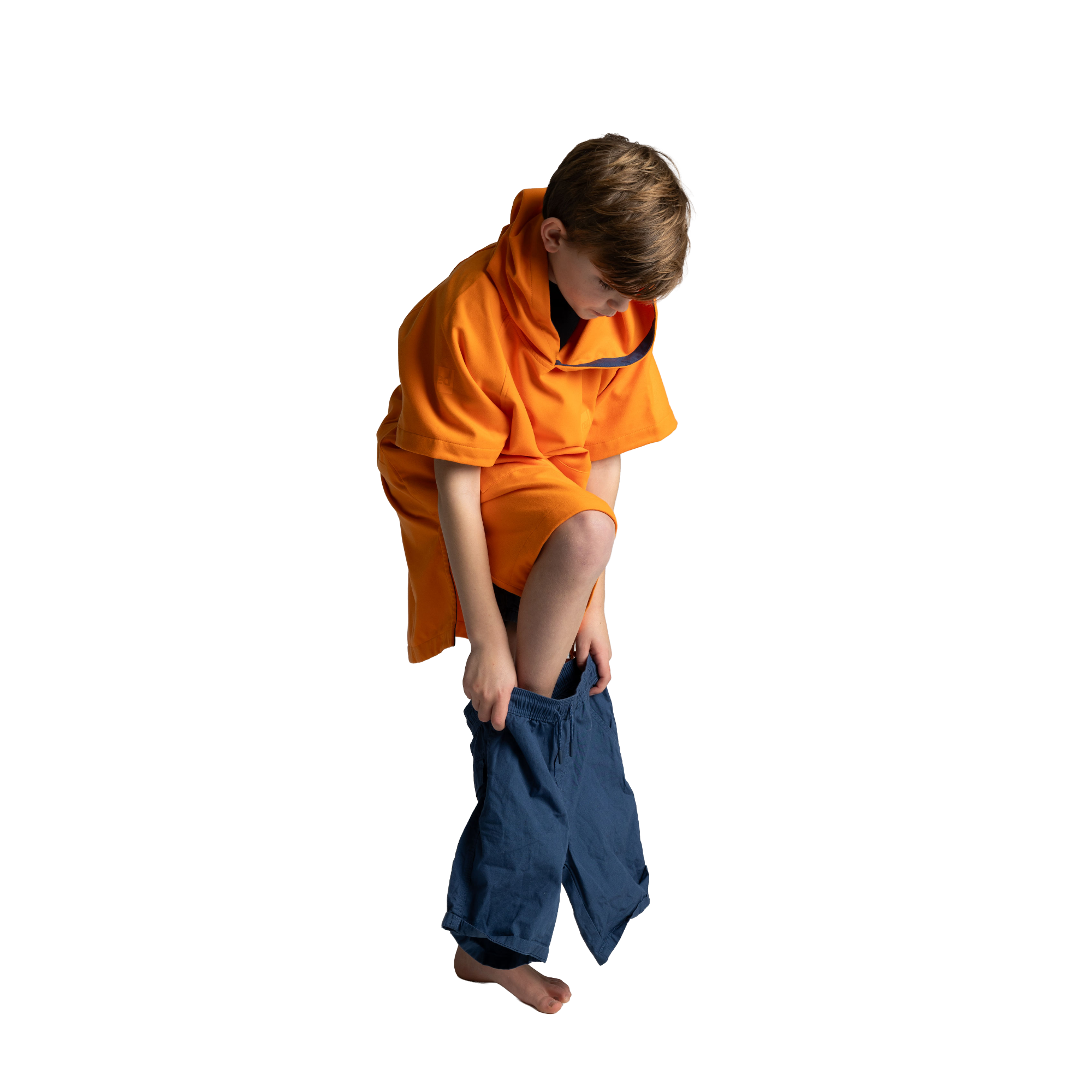 Kids' Quick Dry Microfibre Poncho Changing Robe - Bitter Orange