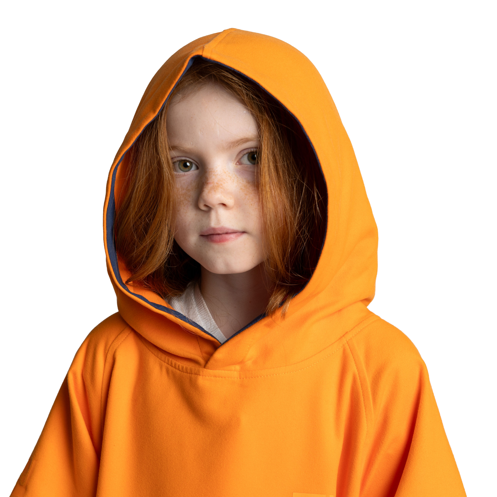 Kids' Quick Dry Microfibre Poncho Changing Robe - Bitter Orange