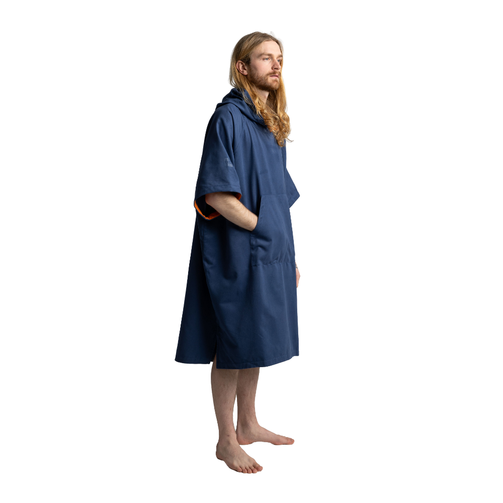 Men's Quick Dry Microfibre Poncho Changing Robe - Admiral Blue