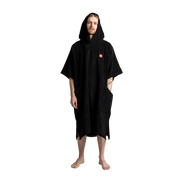 Men's Towelling Poncho Changing Robe - Stealth Black