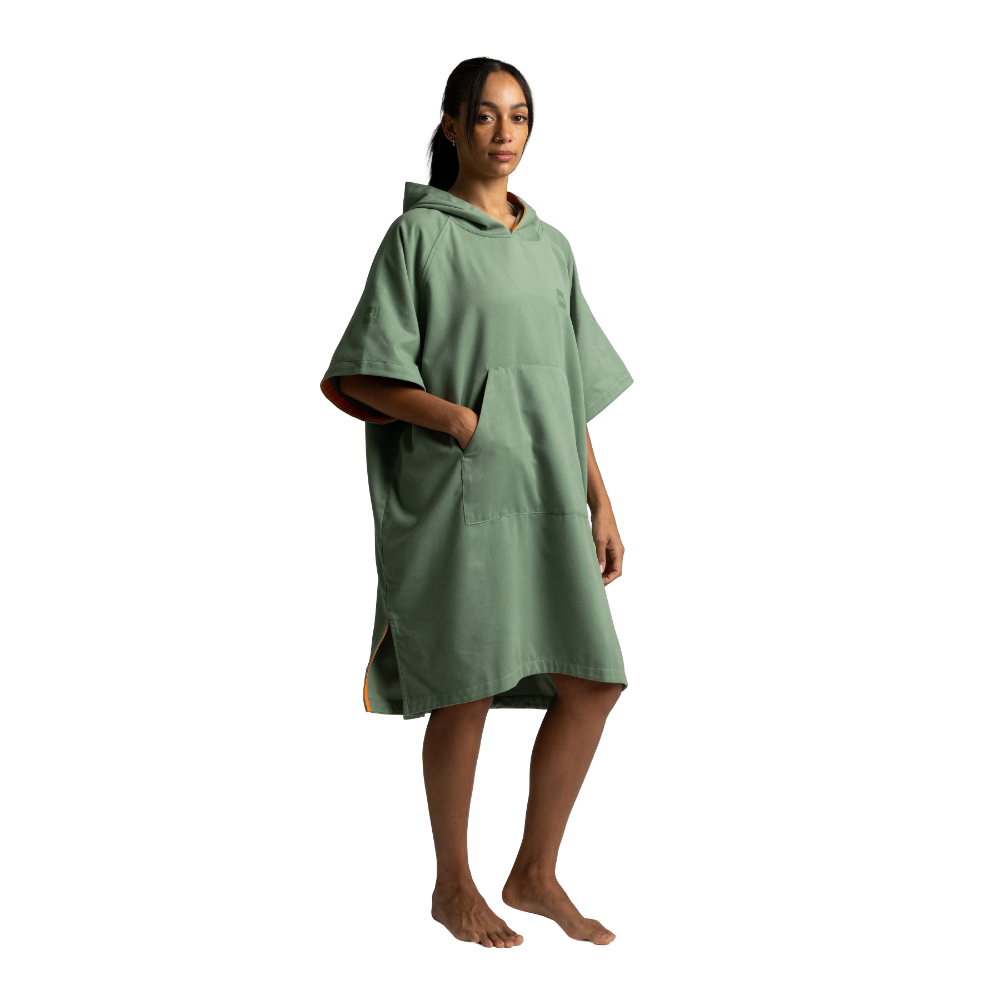 Women's Quick Dry Microfibre Poncho Changing Robe - Sage Green