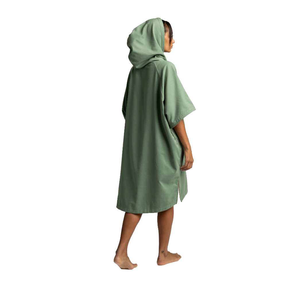 Women's Quick Dry Microfibre Poncho Changing Robe - Sage Green