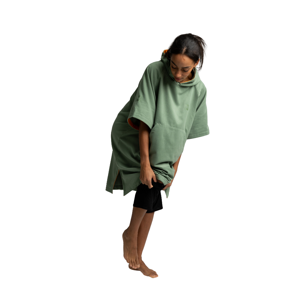 Women's Quick Dry Microfibre Poncho Changing Robe - Sage Green