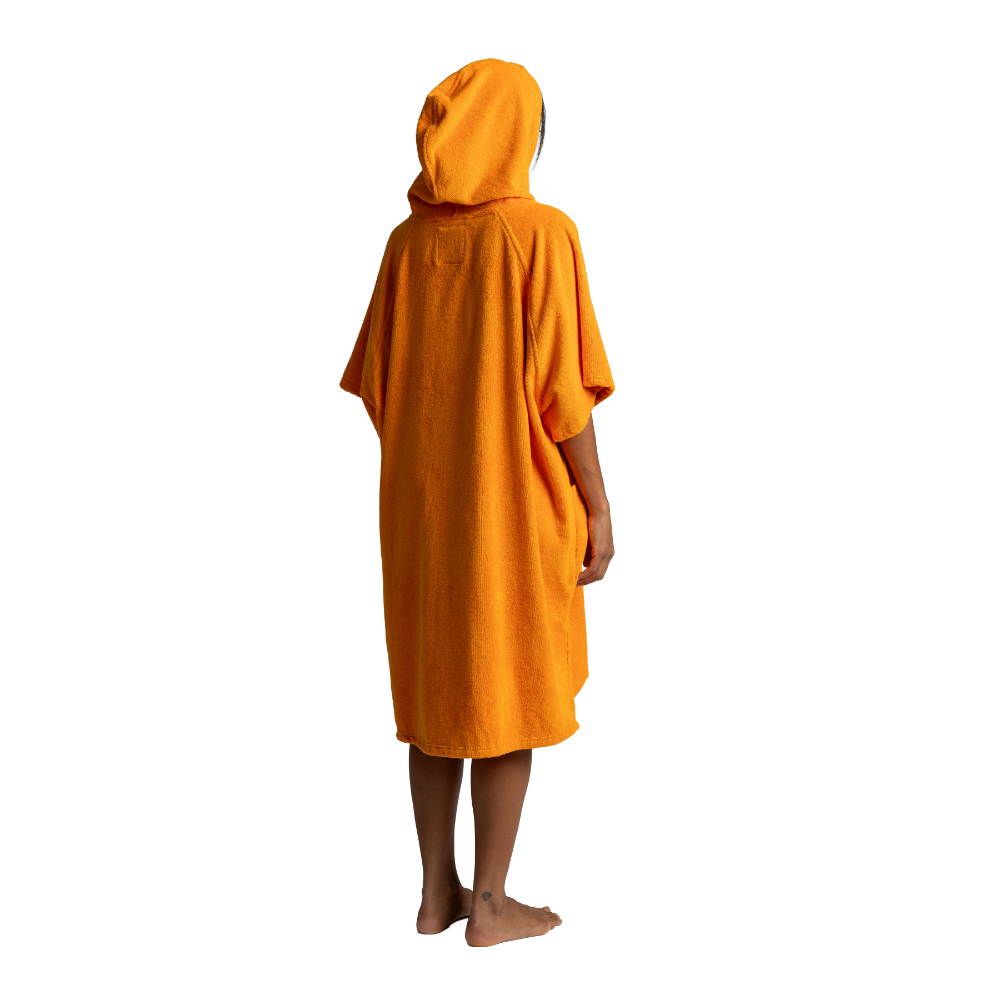 Women's Towelling Poncho Changing Robe - Bitter Orange