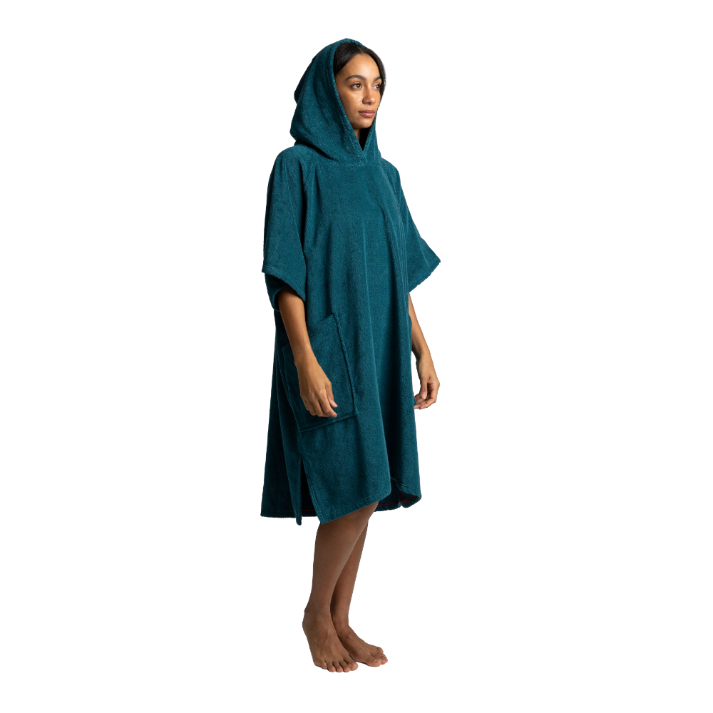 Women's Towelling Poncho Changing Robe - Deep Teal