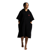 Women's Towelling Poncho Changing Robe - Stealth Black