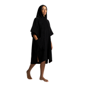 Women's Towelling Poncho Changing Robe - Stealth Black