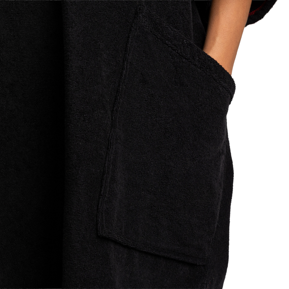 Women's Towelling Poncho Changing Robe - Stealth Black