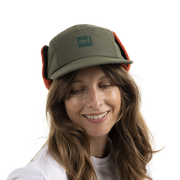 Fleece-Lined Peaked Trapper Hat - Forest Green