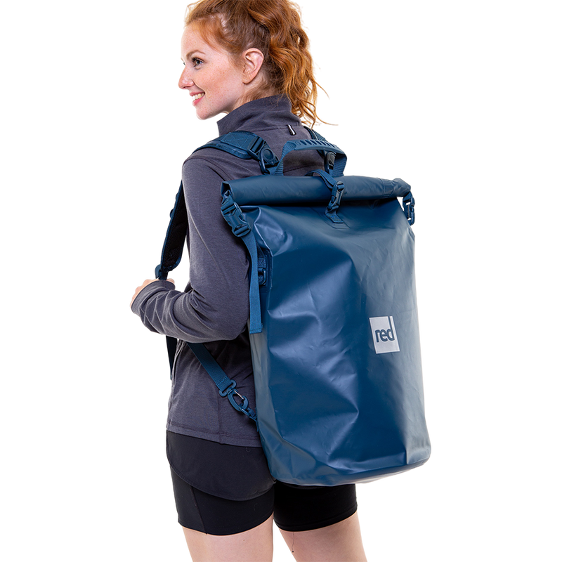 Red Original Waterproof Roll Top Dry Bag Backpack - Deep Blue