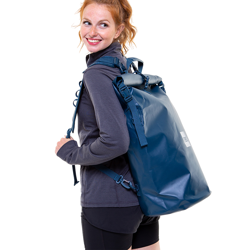 Waterproof Roll Top Dry Bag Backpack - Deep Blue