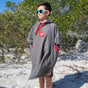 Kids Quick Dry Beach Poncho Towel - Grey